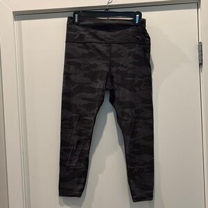 Athleta Black and Gray Camouflage Leggings